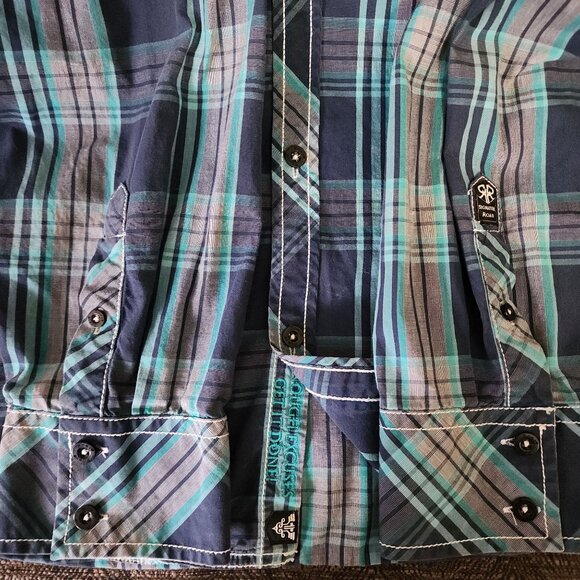 Roar Men's Embroidered Slim Fit XL Long Sleeve Shirt - Picture 8 of 9